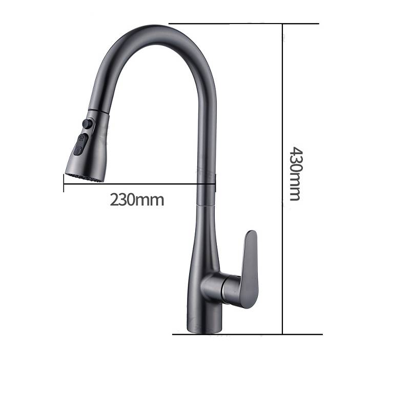 Küchenarmatur mit zwei Klingen und 3 Sprühmodi