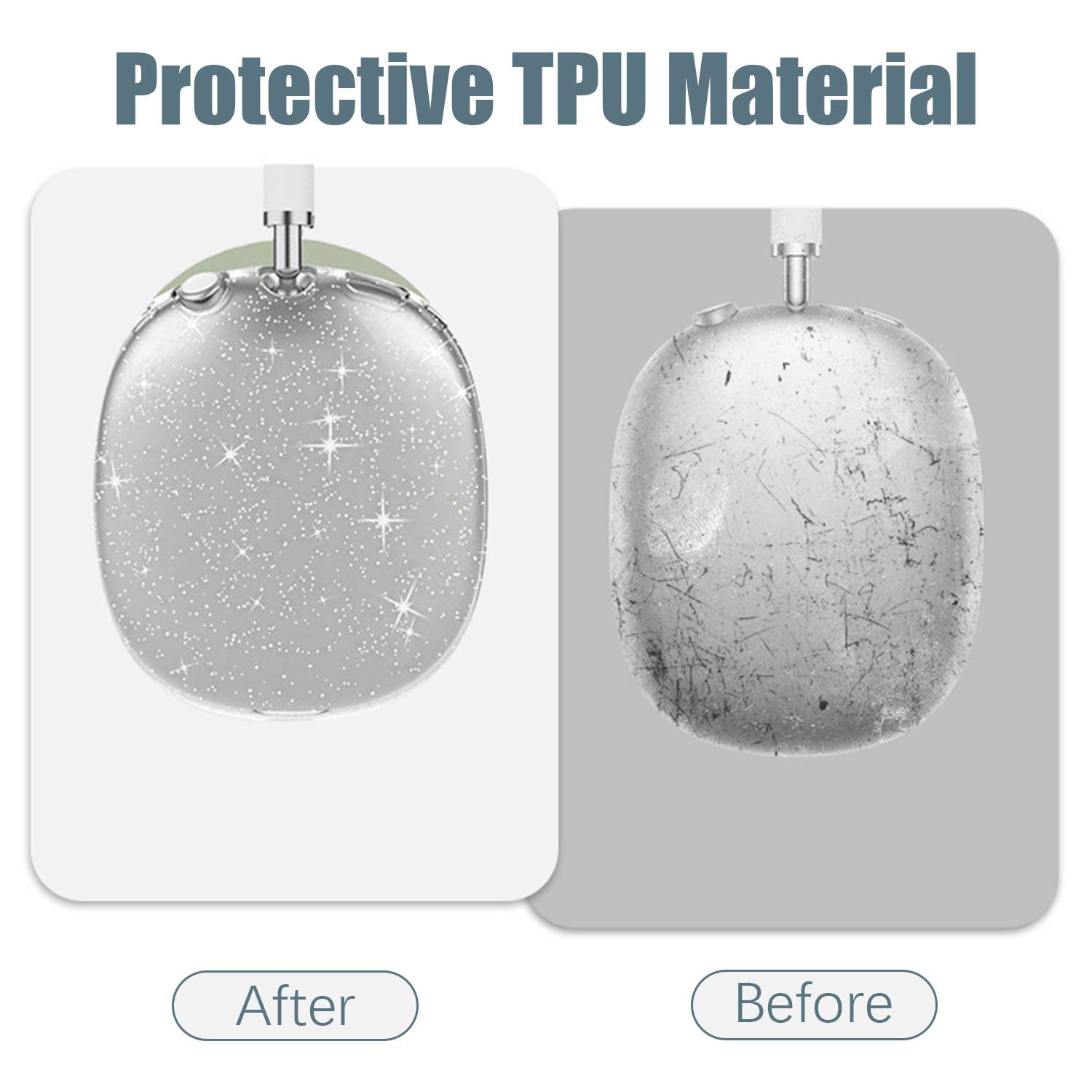 Glitzernde transparente TPU-Hülle für AirPods Max