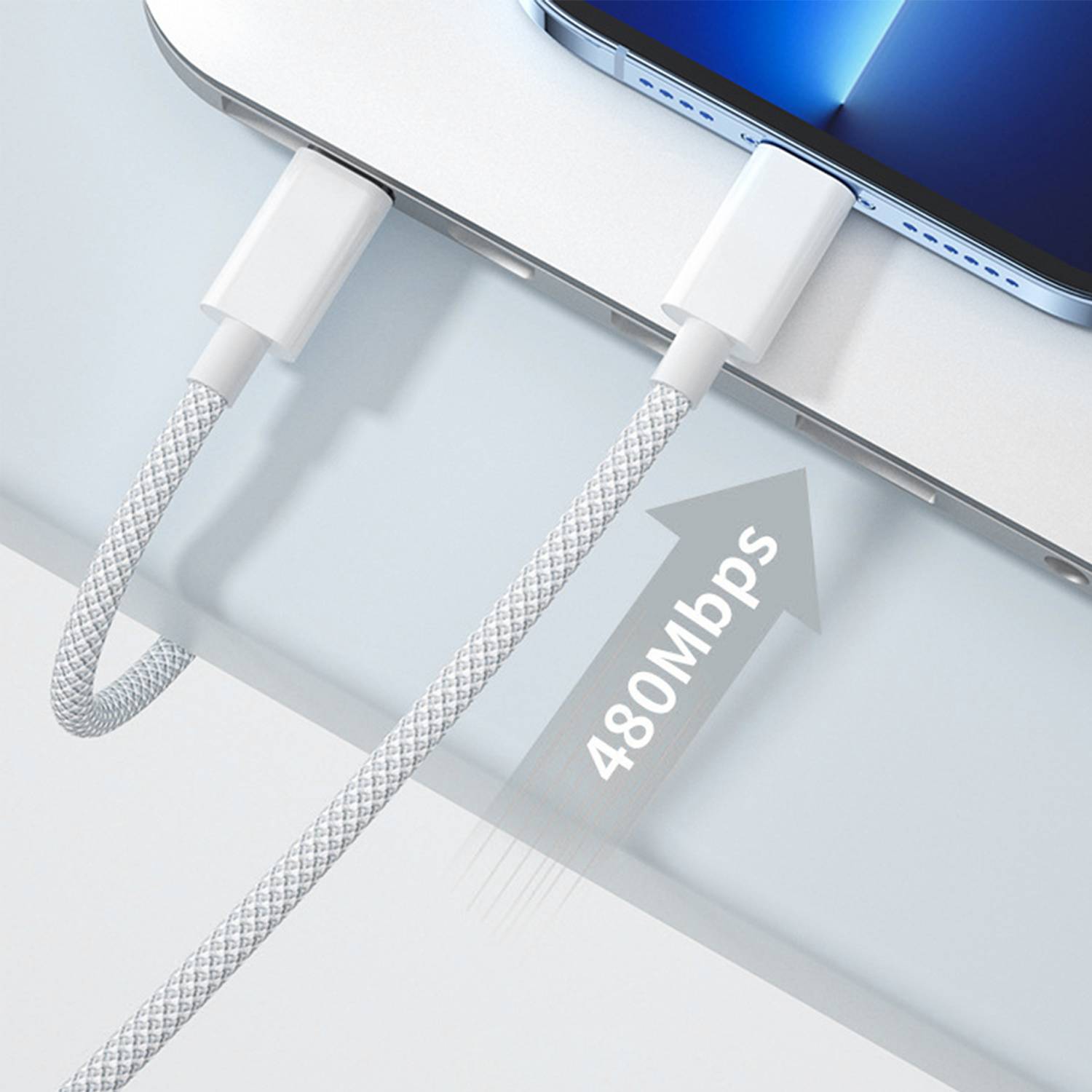 2 m USB-C-auf-C-Kabel, 2er-Pack White