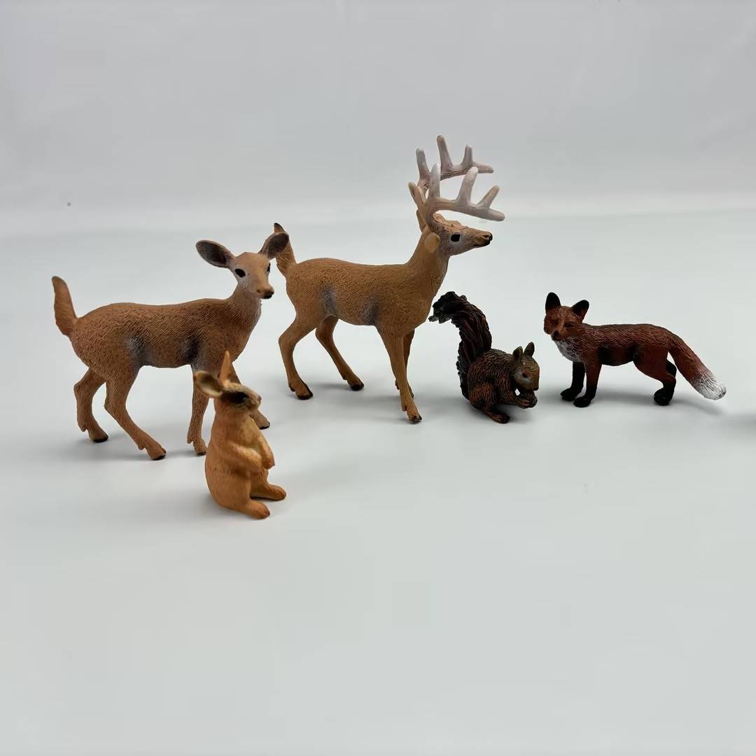 Realistische Waldtierfiguren 6er Set Waldtiere eingestellt
