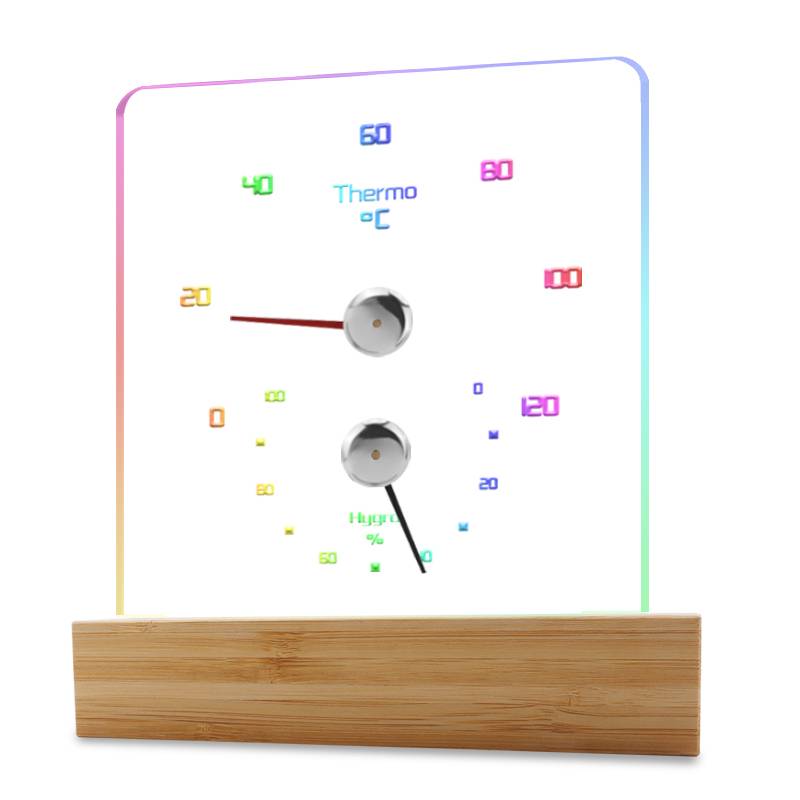 Saunathermometer Hygrometer mit RGB-Licht