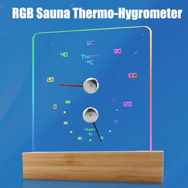 Saunathermometer Hygrometer mit RGB-Licht