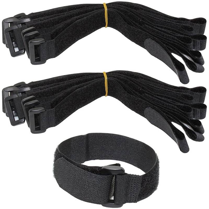 Schwarzer Klettverschluss, 10er-Pack M