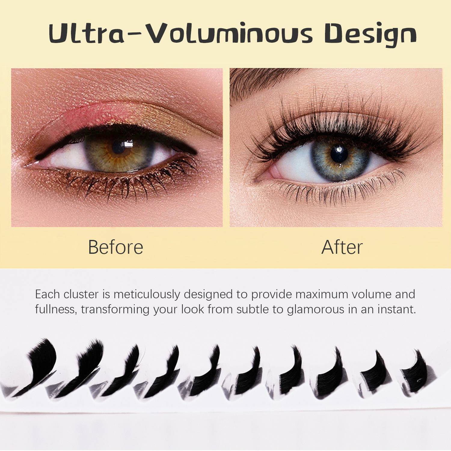 200 Büschel künstliche Wimpern – voluminöser und natürlicher Look