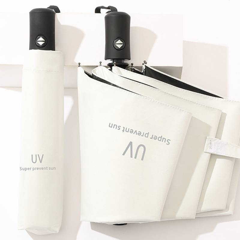 Automatik-Taschenschirm mit UV-Schutz White