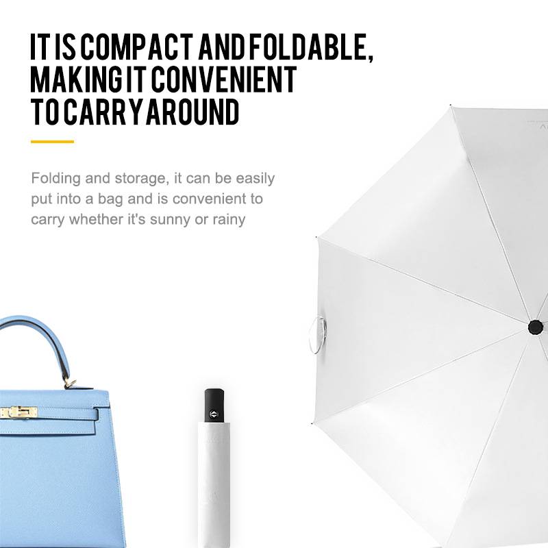 Automatik-Taschenschirm mit UV-Schutz White
