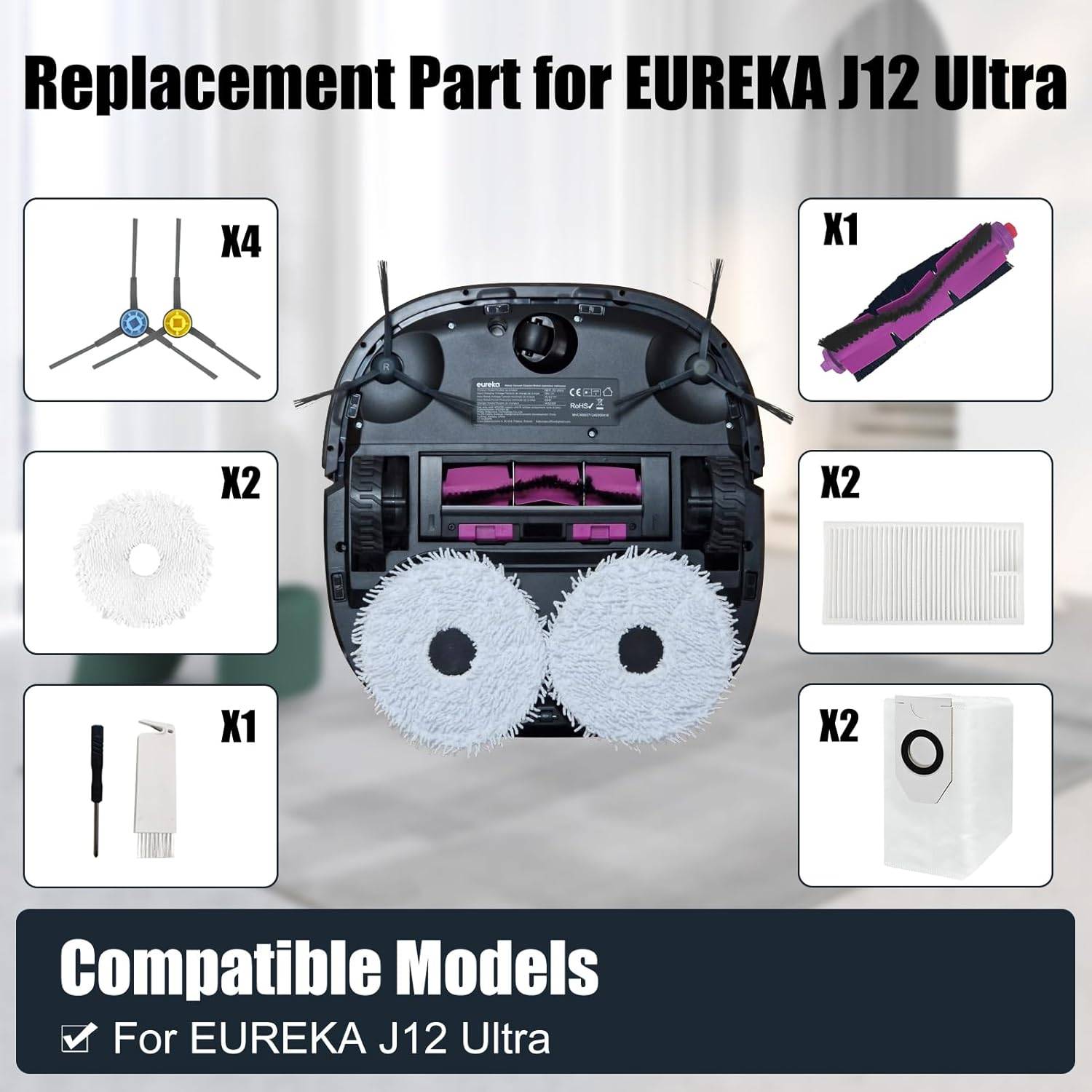 Ersatzteilset für Staubsauger Eureka J12 Ultra und Midea V12