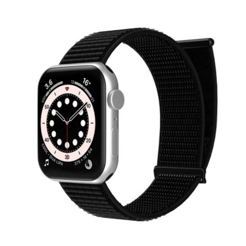Nylon Loop Uhrenarmband für Apple iWatch Black M