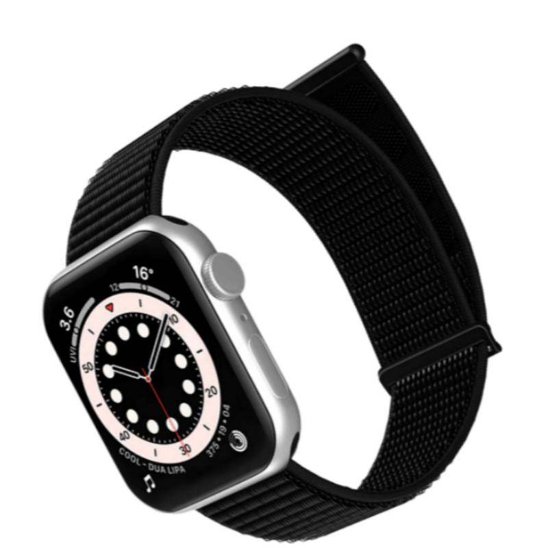 Nylon Loop Uhrenarmband für Apple iWatch Black M