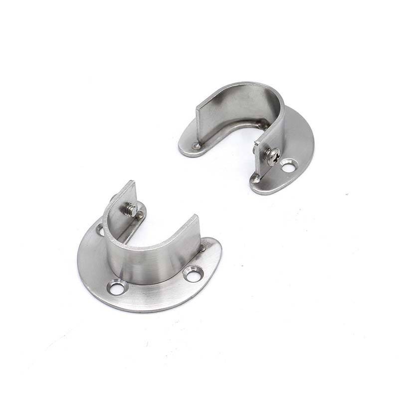 Kleiderstangenhalterungen aus Edelstahl, 2er-Pack Silver M