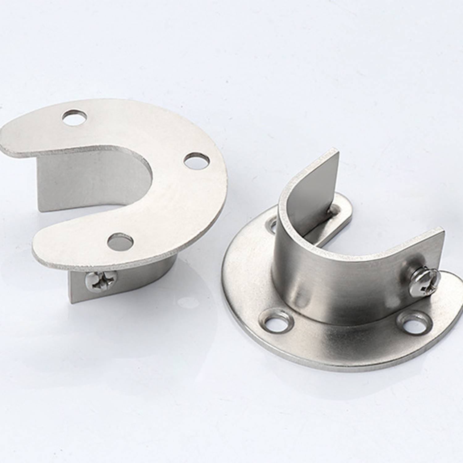 Kleiderstangenhalterungen aus Edelstahl, 2er-Pack Silver S