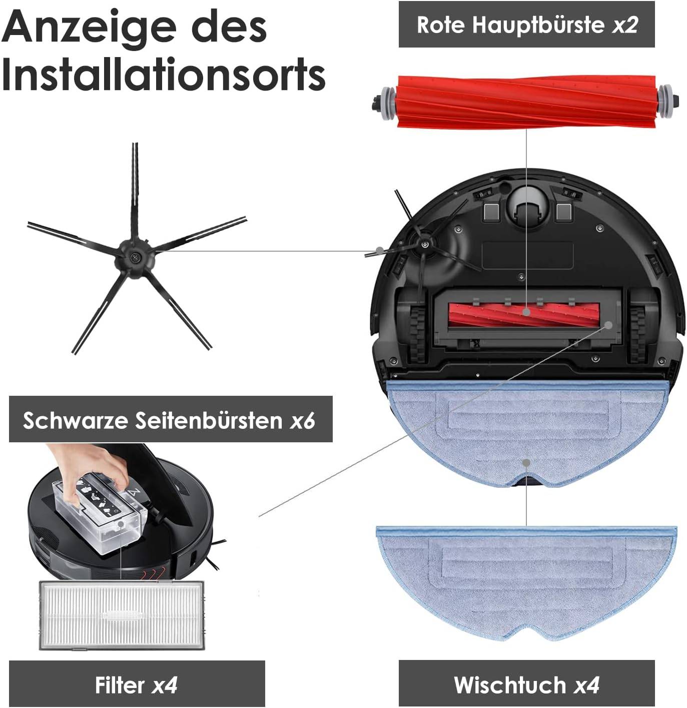 Zubehörset für Xiaomi Roborock S7 Pro Ultra/S7 MaxV Ultra