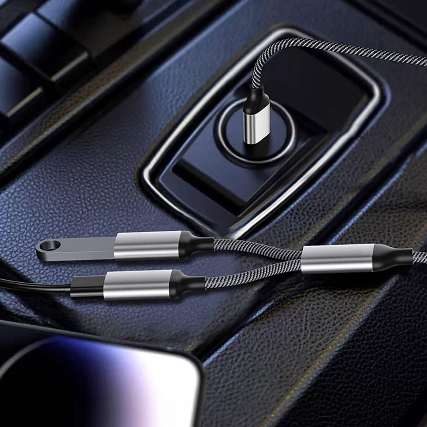 Typ-C-auf-Dual-USB-2.0-Adapter Silver