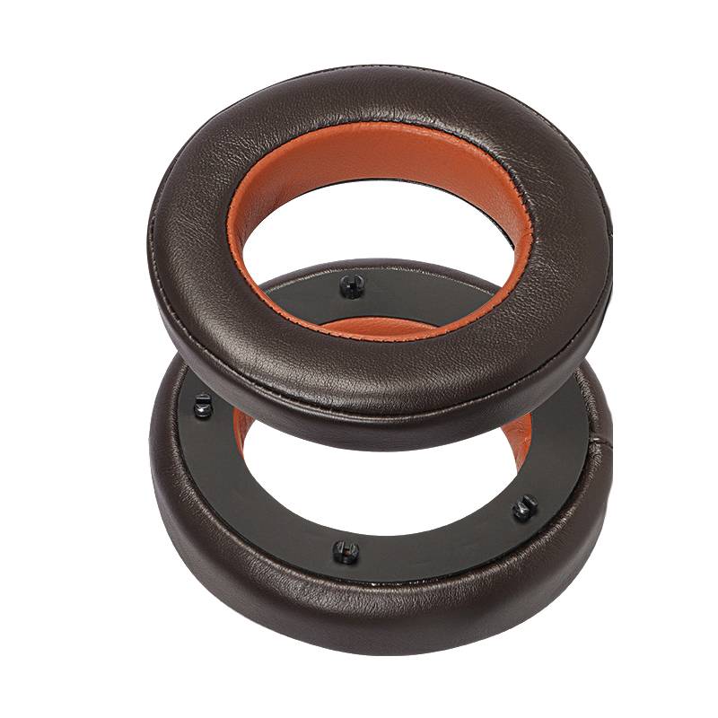 Lammfell-Ohrpolster für Focal Utopia Kopfhörer mit Clips Brown + Orange