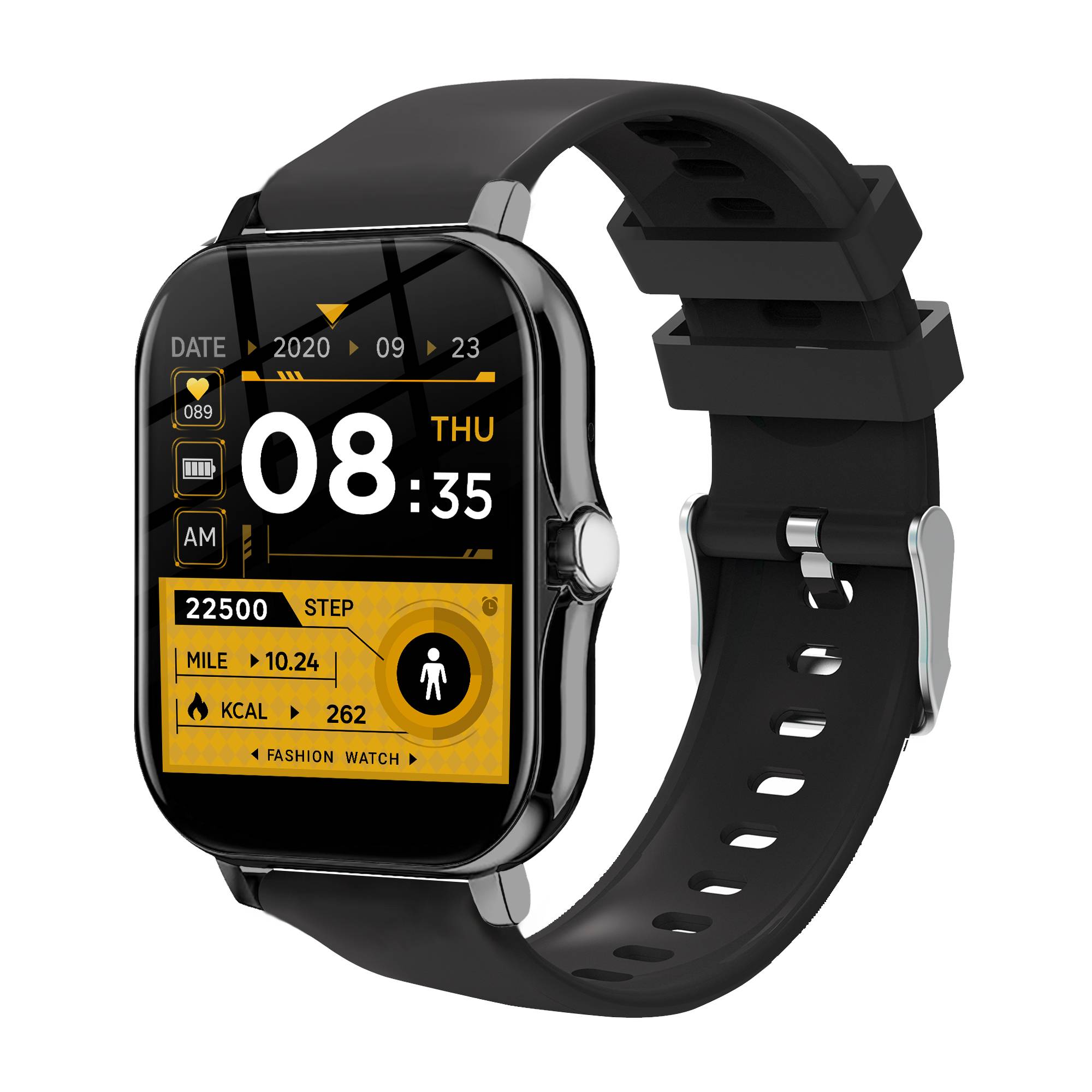 Smartwatch mit Bluetooth-Anruf und Fitness-Tracker Black