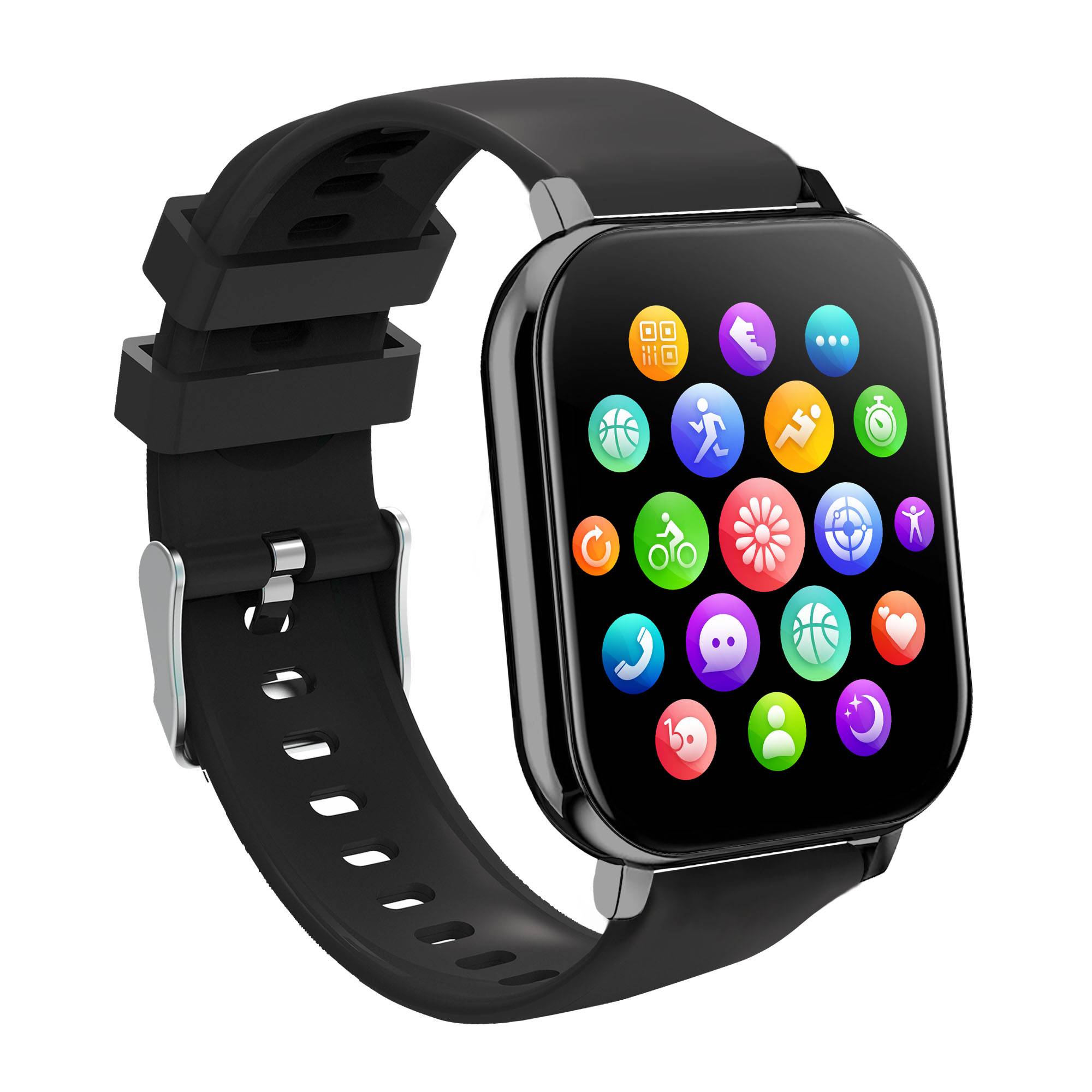 Smartwatch mit Bluetooth-Anruf und Fitness-Tracker Black