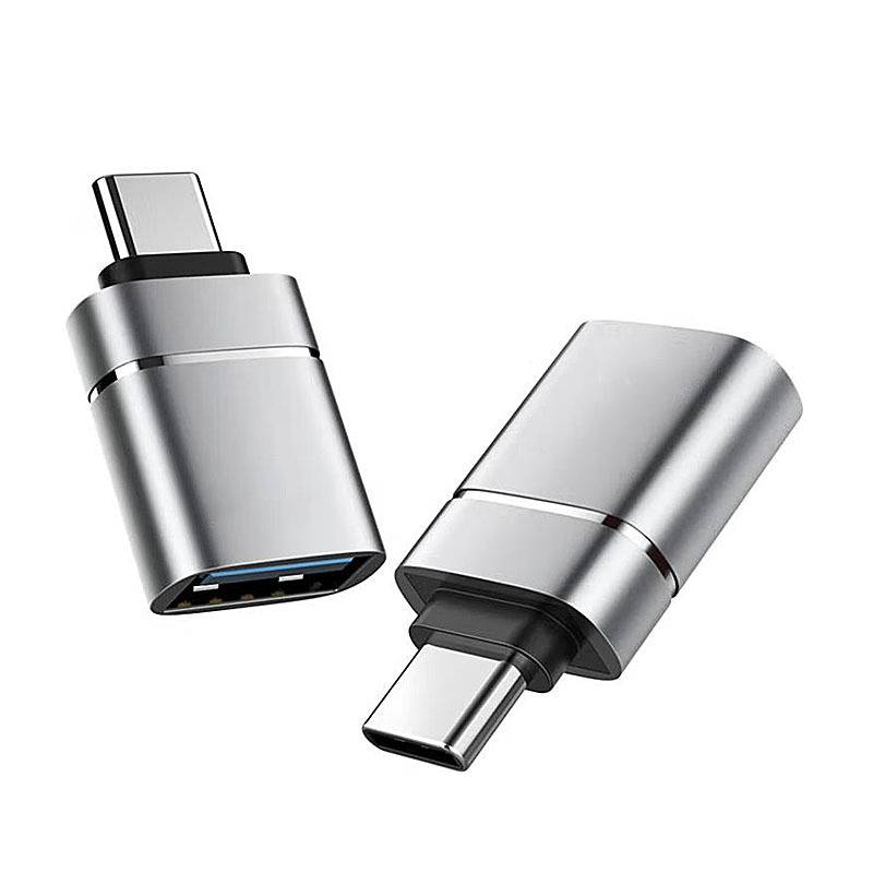 2er-Pack USB 3.0 auf Typ-C Adapter mit elegantem Silber-Finish