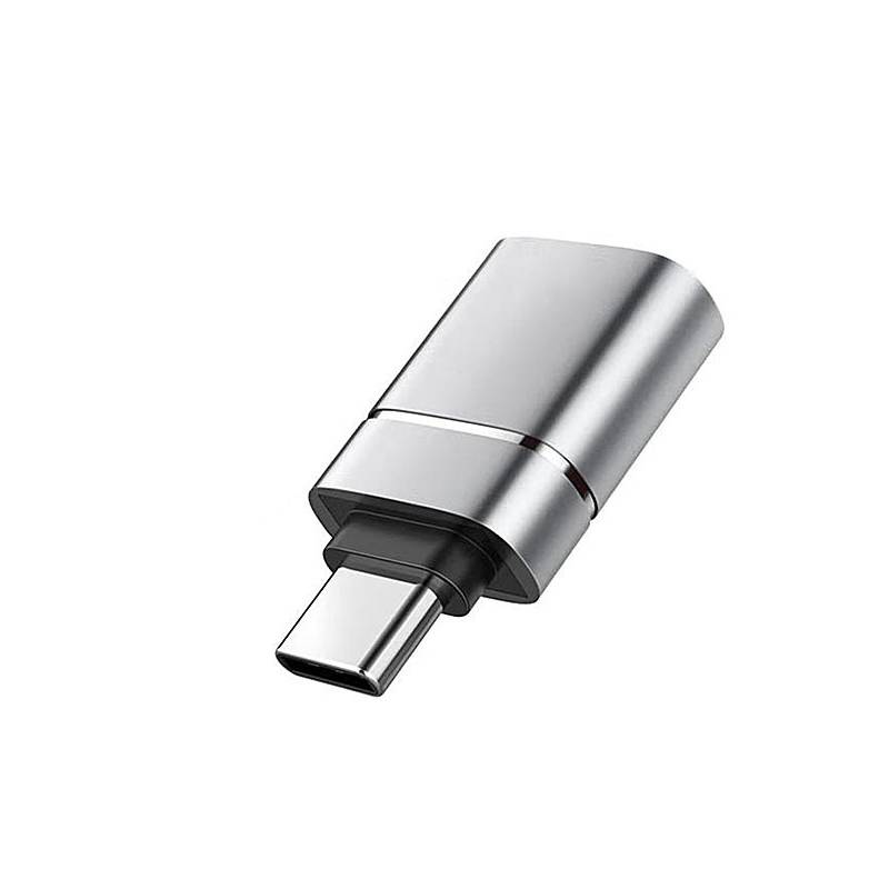 2er-Pack USB 3.0 auf Typ-C Adapter mit elegantem Silber-Finish