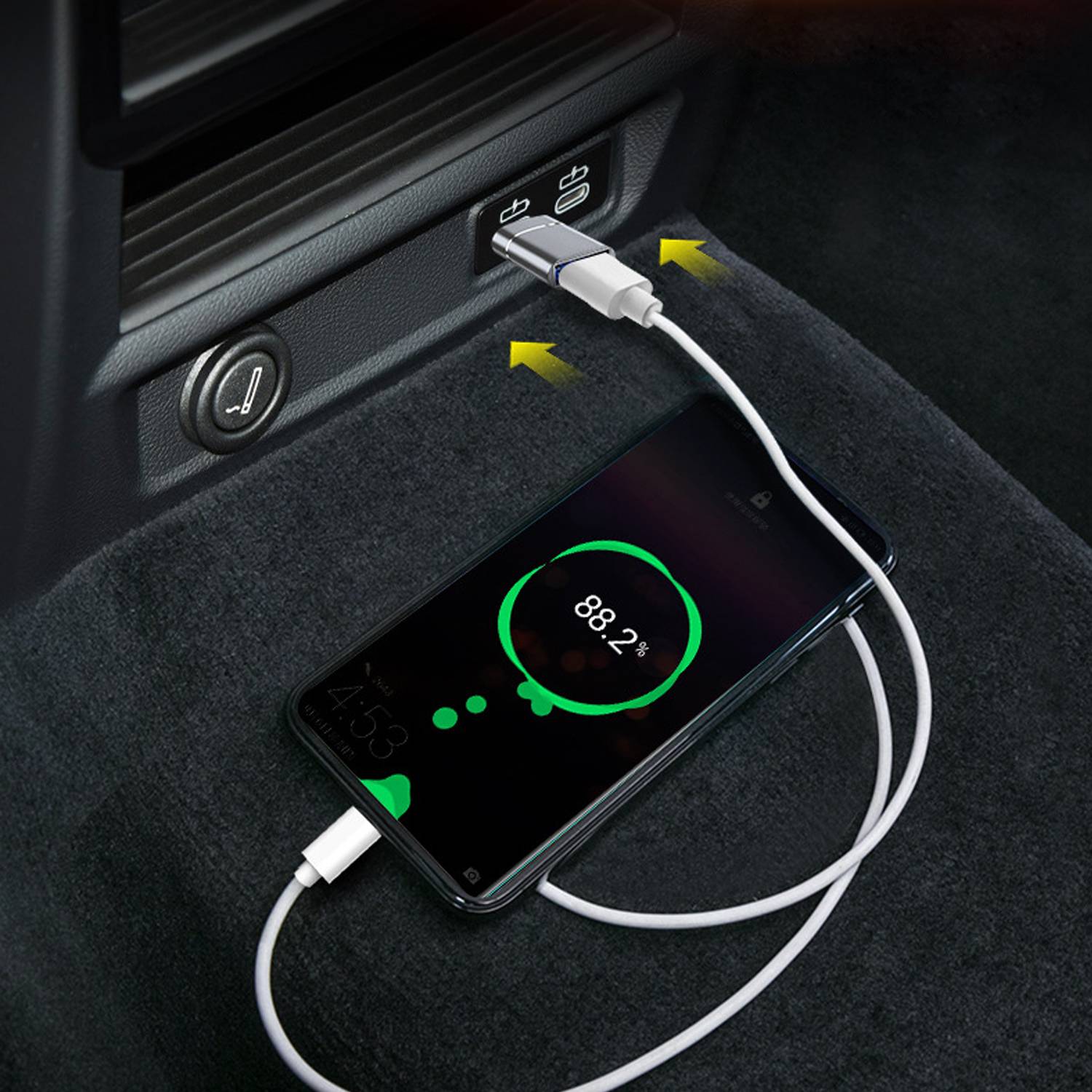 2er-Pack USB 3.0 auf Typ-C Adapter mit elegantem Silber-Finish