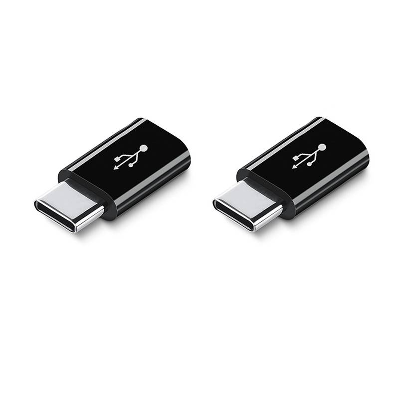 2er-Pack Kurzer Adapter von Android auf USB-C Black