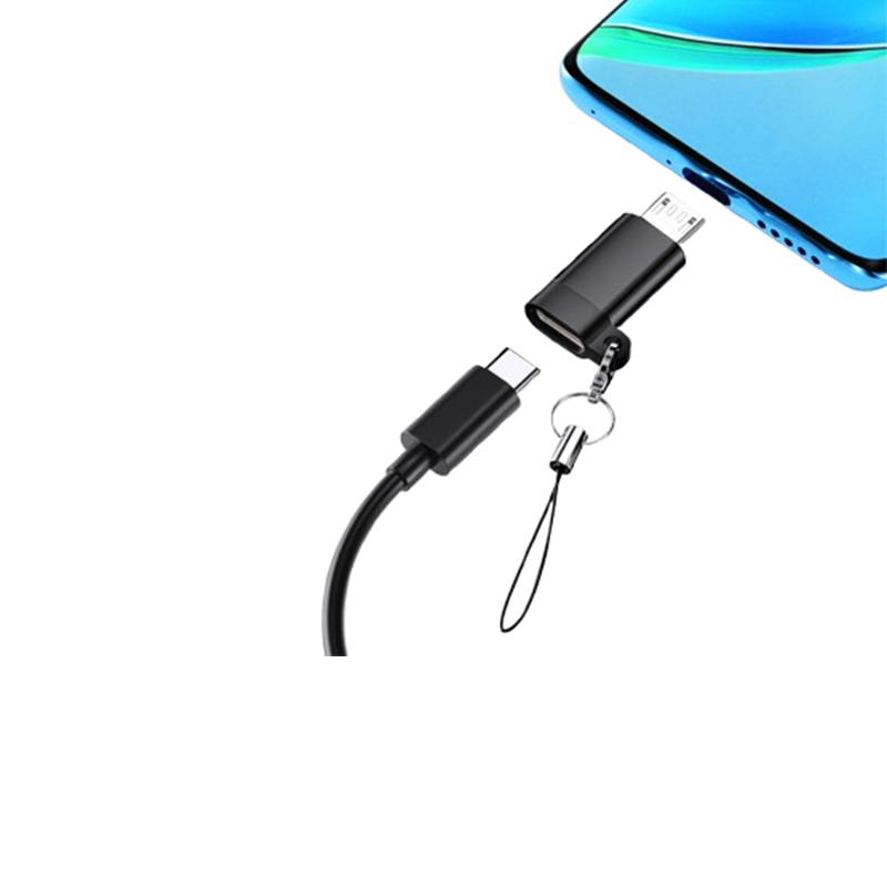 2er-Pack Typ-C-Buchse auf Android-Stecker Adapter mit Schlüsselband - Laden &amp; Daten