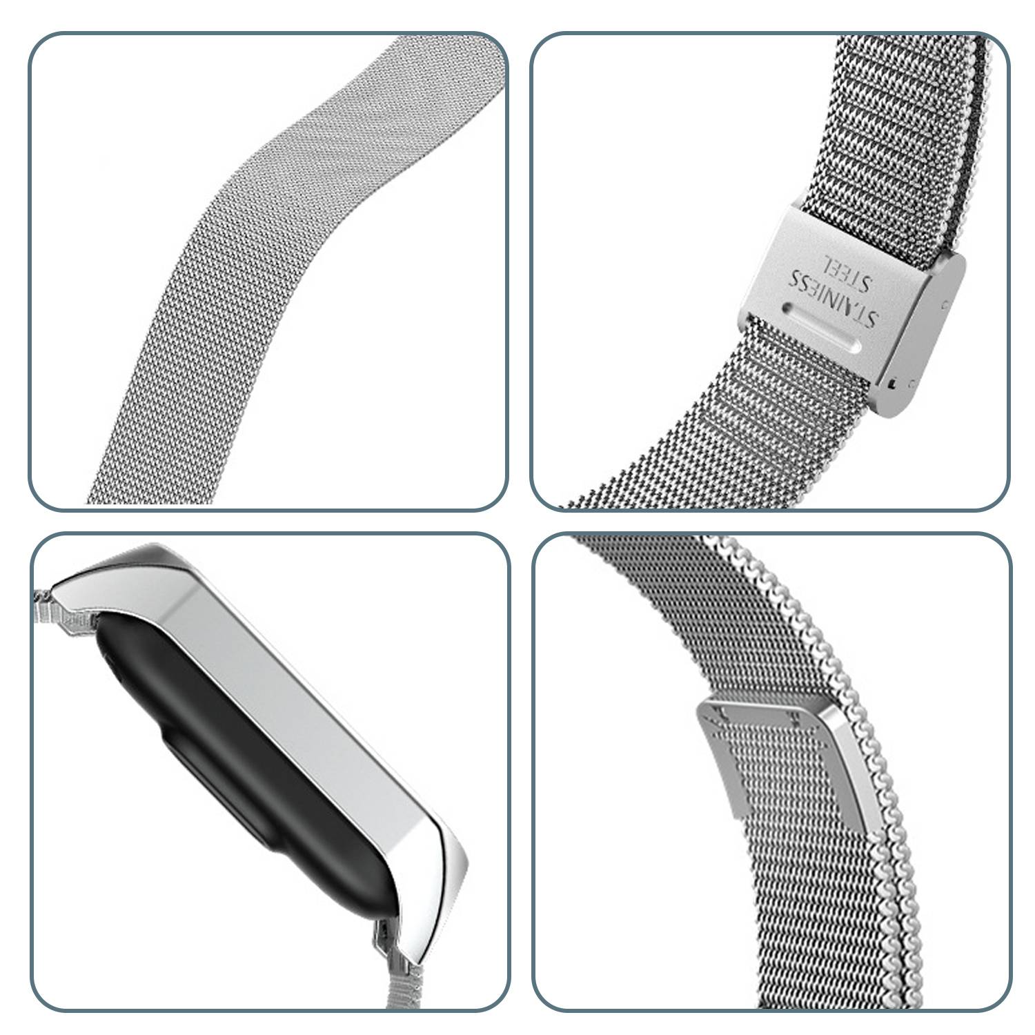 Metallarmband für Xiaomi Mi Band 3/4/5/6 Silver