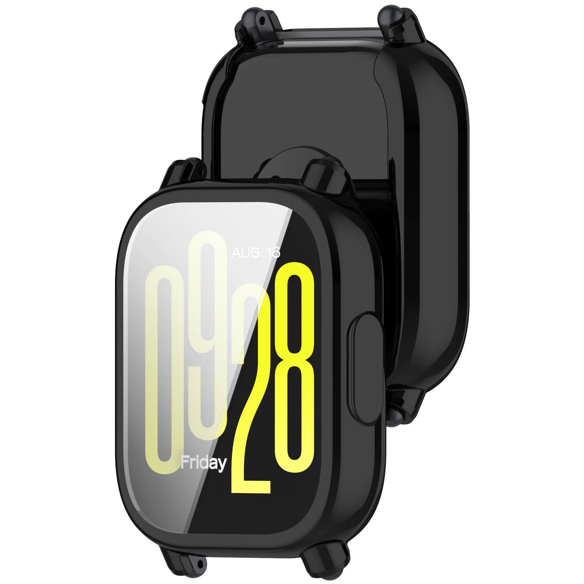 Galvanisiertes schwarzes Gehäuse für Redmi Watch 5 Lite – vollständig abdeckender TPU-Schutz