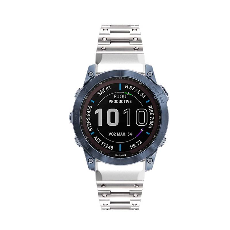 Uhrenarmband aus Edelstahl für Garmin Uhren Silver 22 mm