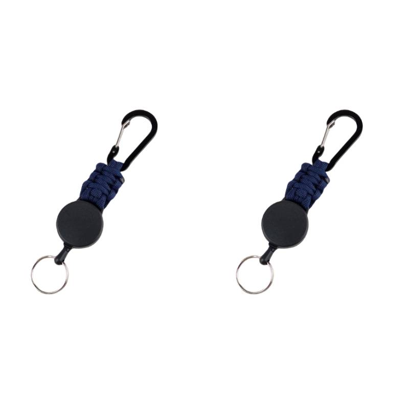 2er-Pack einziehbarer Schlüsselanhänger, robuster Zug-Schlüsselanhänger mit Gürtelclip NavyBlue