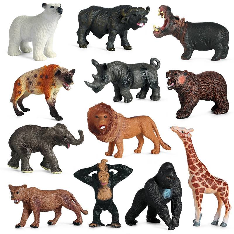 Realistisches Wildtierfiguren-Set - 12-teilig