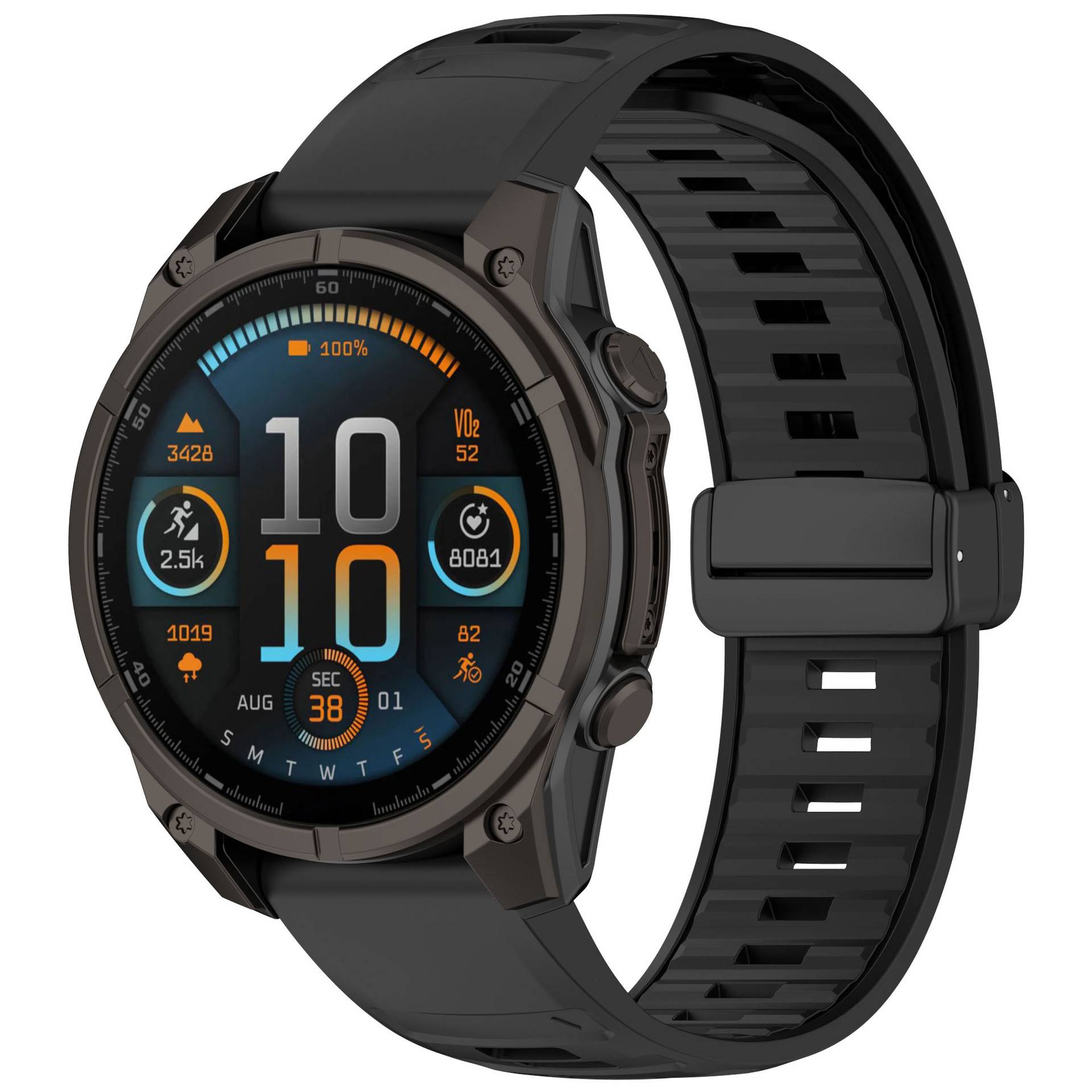 Uhrenarmband mit F8-Schnalle, Stardust-Orange, 26 mm Black 26 mm