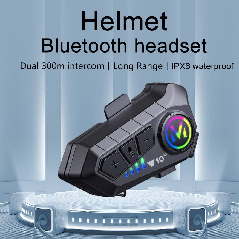 Bluetooth-Helm-Headset mit Mikrofon, Schwarz Hartes Mikrofon