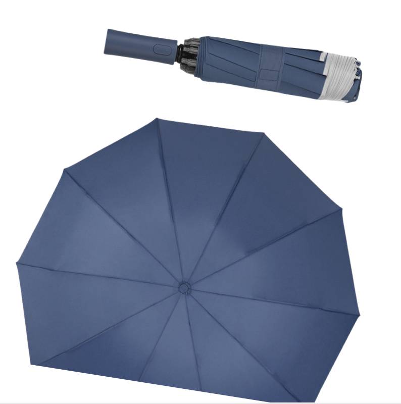 Taschenschirm mit Reflektorstreifen für Regen und Sonnenschein NavyBlue