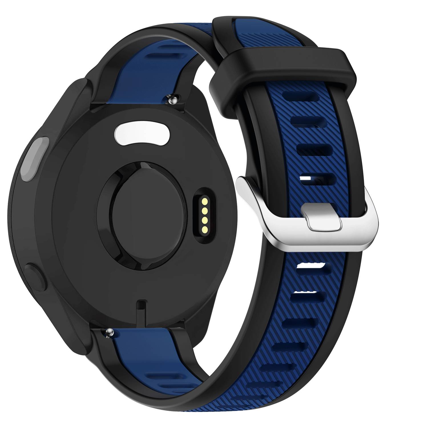 Silikon-Uhrenarmband für Garmin Smartwatches Blue+Black 22 mm