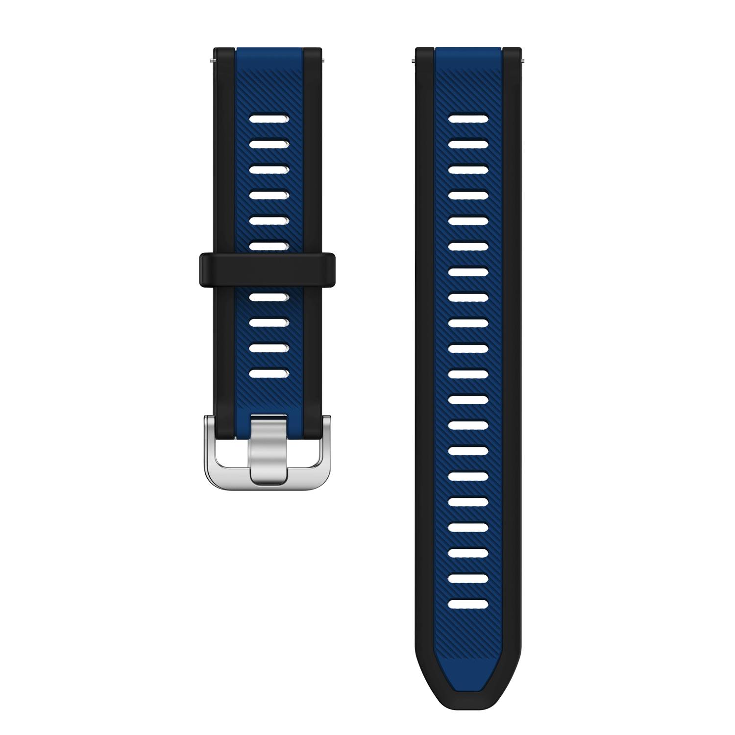 Silikon-Uhrenarmband für Garmin Smartwatches Blue+Black 22 mm