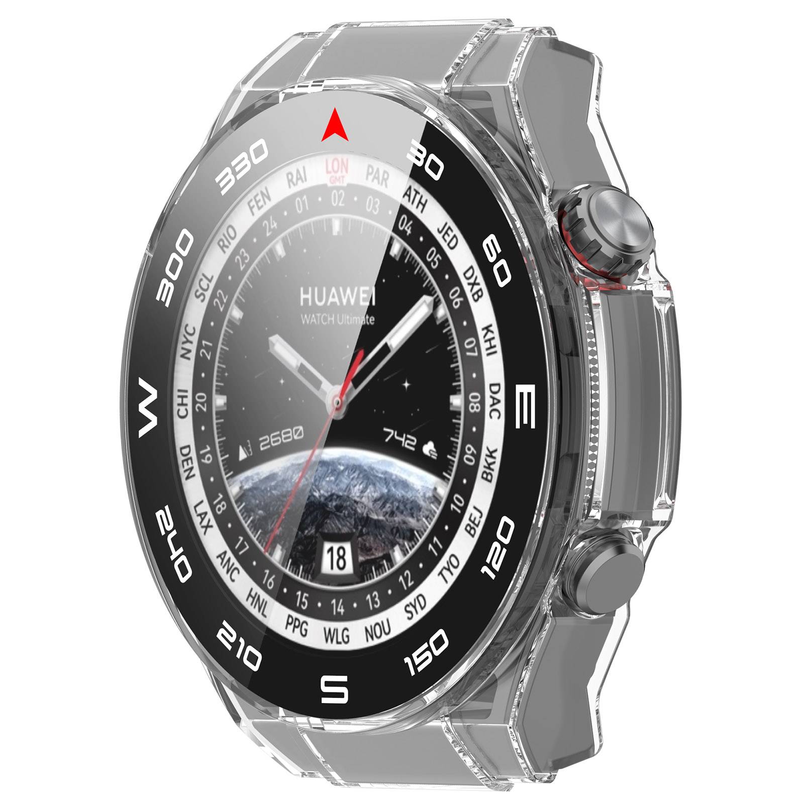 Schutzhülle für Huawei Watch Ultimate – Integrierte Schale und Gehäuse in Silber Transparent