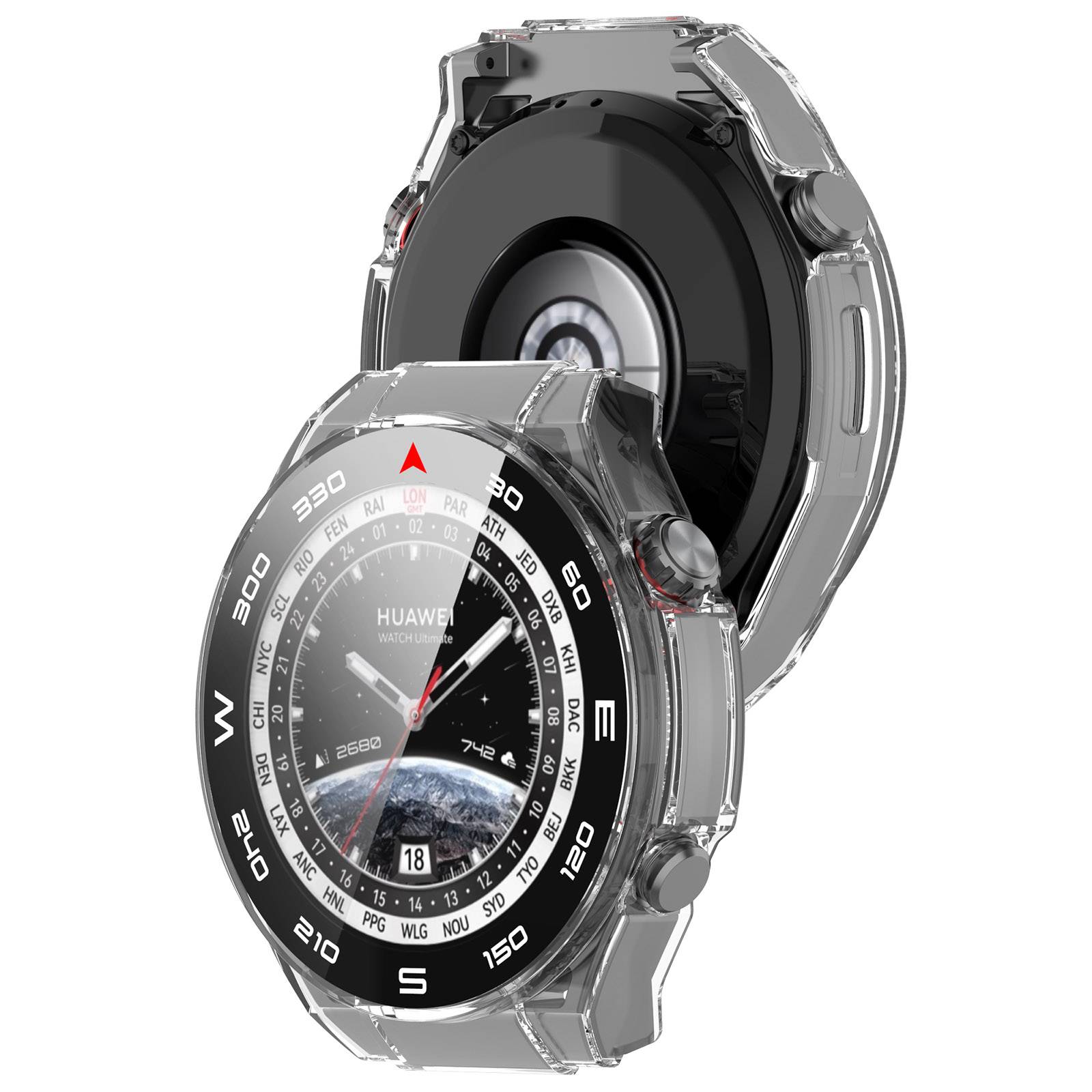 Schutzhülle für Huawei Watch Ultimate – Integrierte Schale und Gehäuse in Silber Transparent