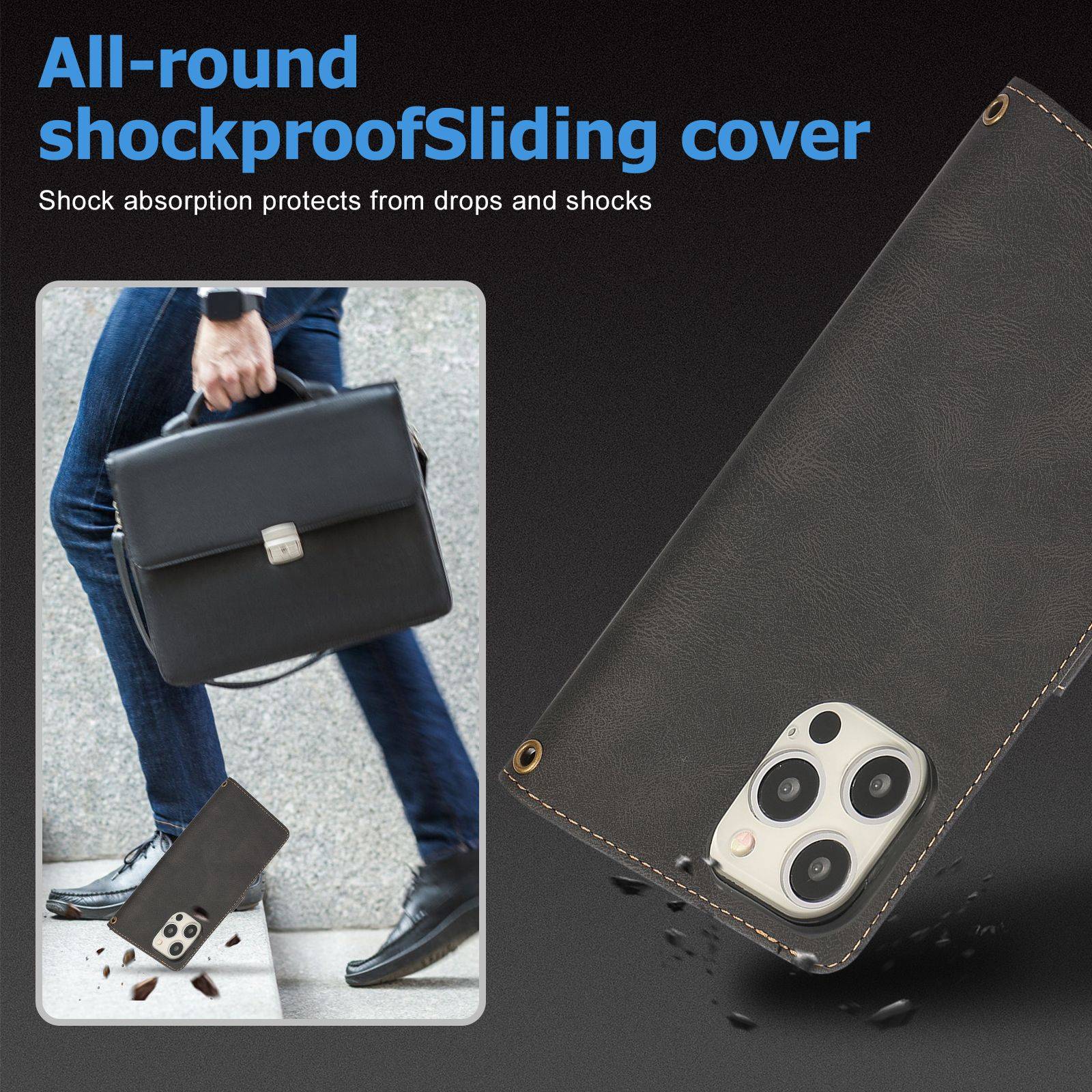 Brieftaschenhülle mit Kartenfach für die iPhone 16-Serie iPhone 16