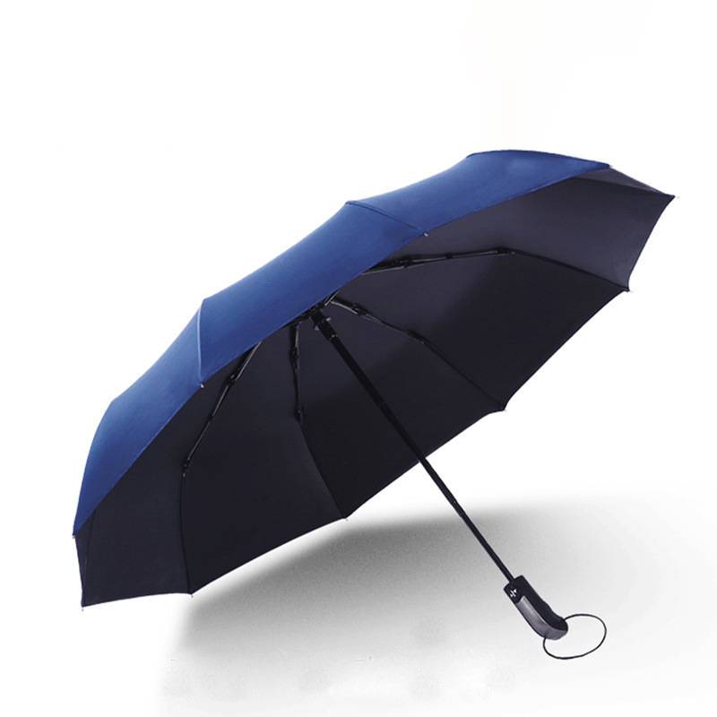 Automatischer Taschenschirm - 10 Speichen Schwarzkleber NavyBlue