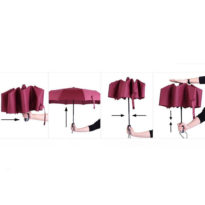 Automatischer Taschenschirm - 10 Speichen Schwarzkleber NavyBlue