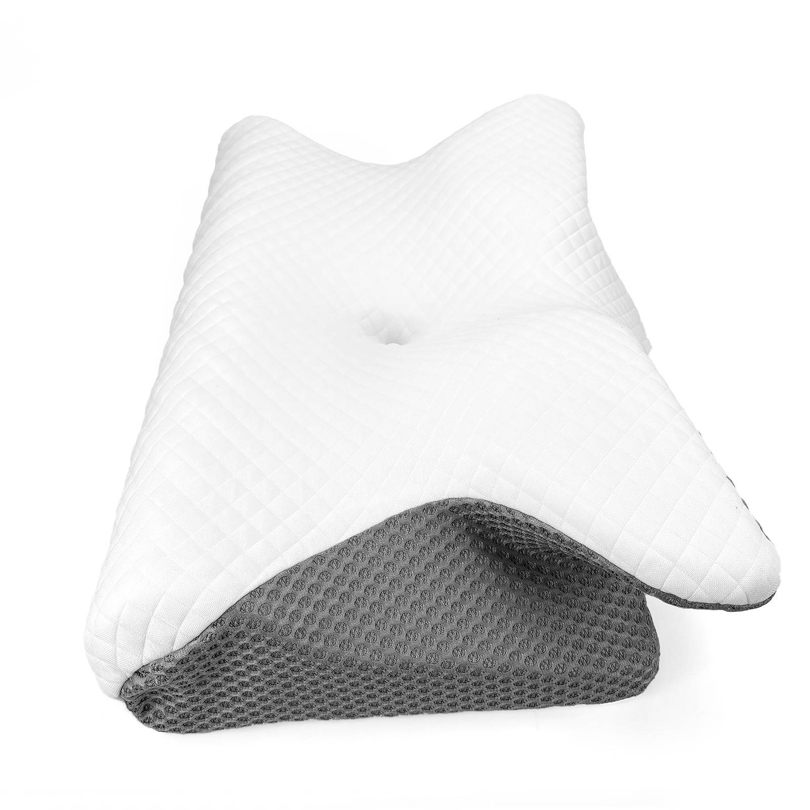 Nackenkissen in Schmetterlingsform - Weiß & Grau