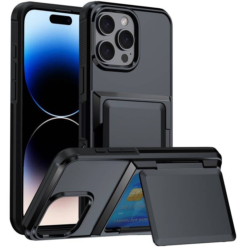 Schutzhülle mit Kartenhalter für iPhone - Schwarz iPhone 11 Pro Max