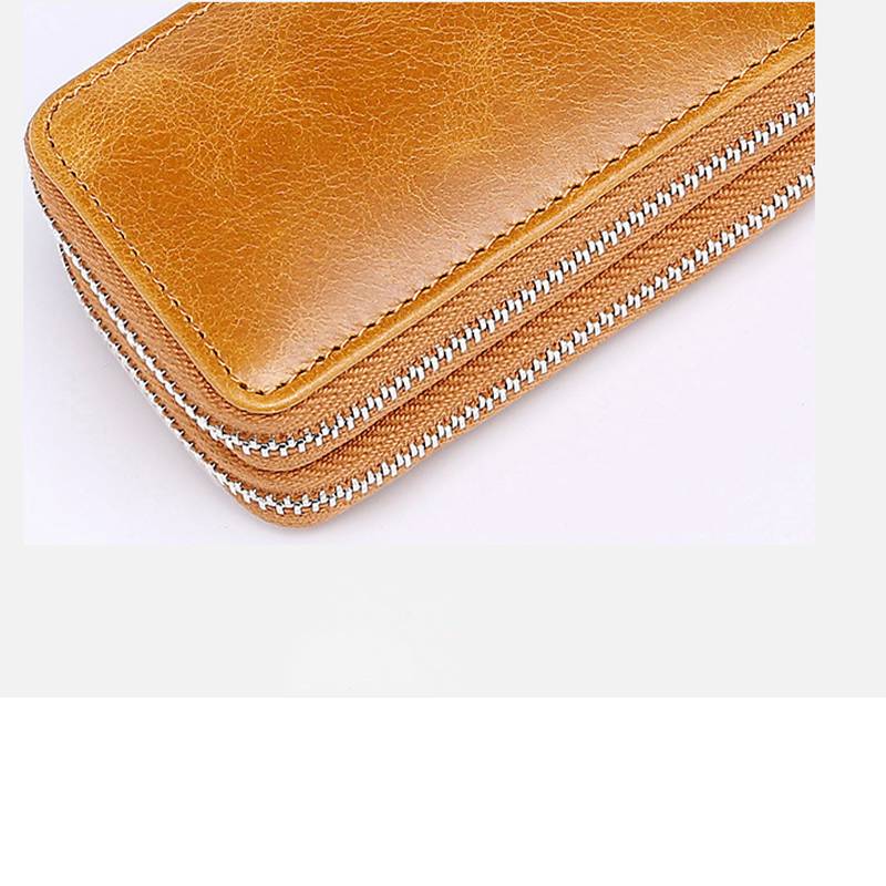 Echtes Leder Schlüsseletui, RFID Blockierendes Autoschlüssel Etui mit Multifunktionalem Schlüsselanhänger coffee