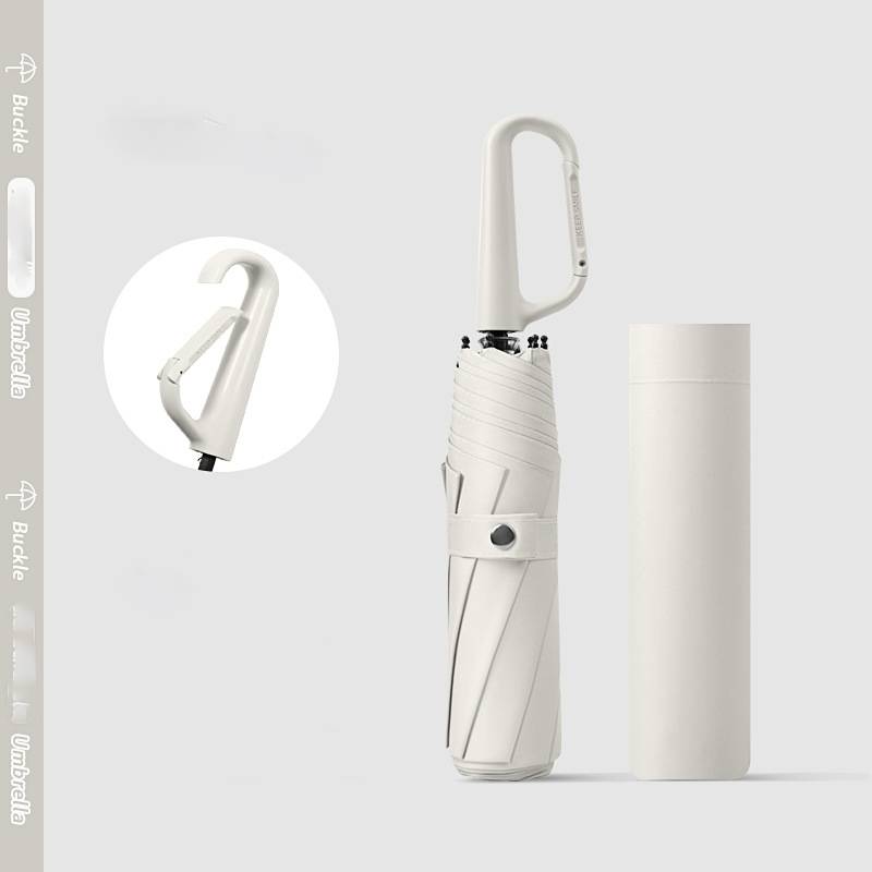 Automatischer Regenschirm mit Ringclip – faltbarer Reiseschirm White