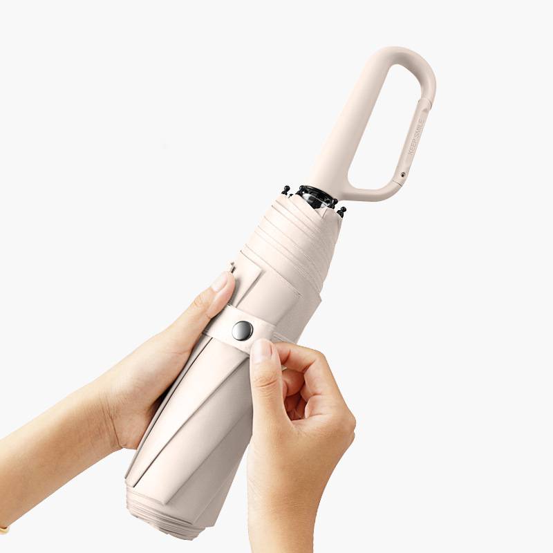 Automatischer Regenschirm mit Ringclip – faltbarer Reiseschirm White
