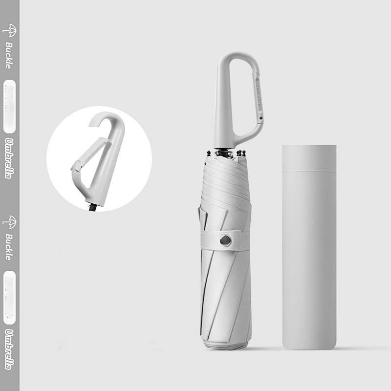 Automatischer Regenschirm mit Ringclip – faltbarer Reiseschirm Grey