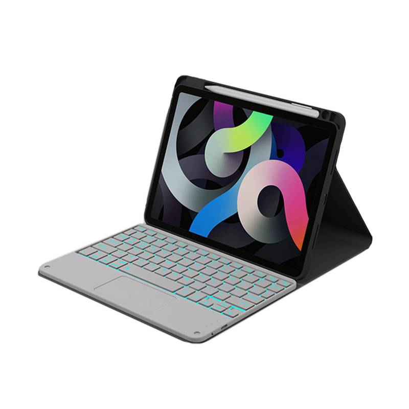 Tablet-Hülle mit Hintergrundbeleuchtung und Tastatur für iPad Black&White