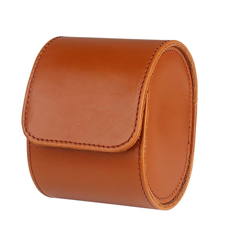 Elegante Uhrenbox aus zur Aufbewahrung und für unterwegs Brown