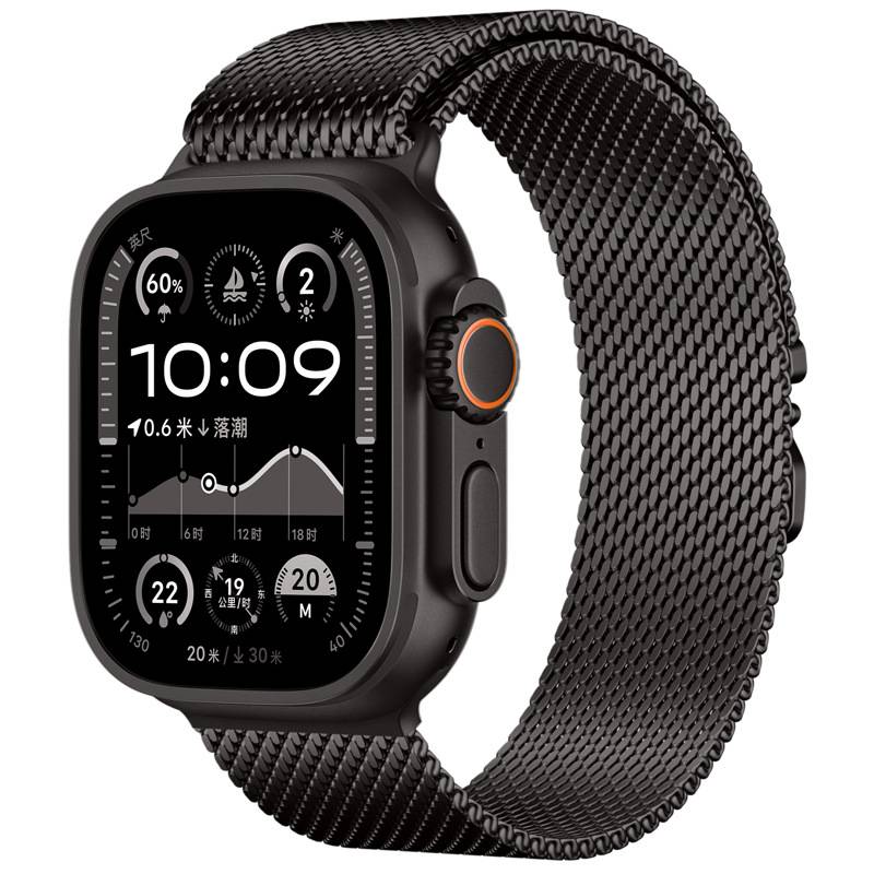 Graphitfarbenes Milanaise-Armband für Apple Watch Black S