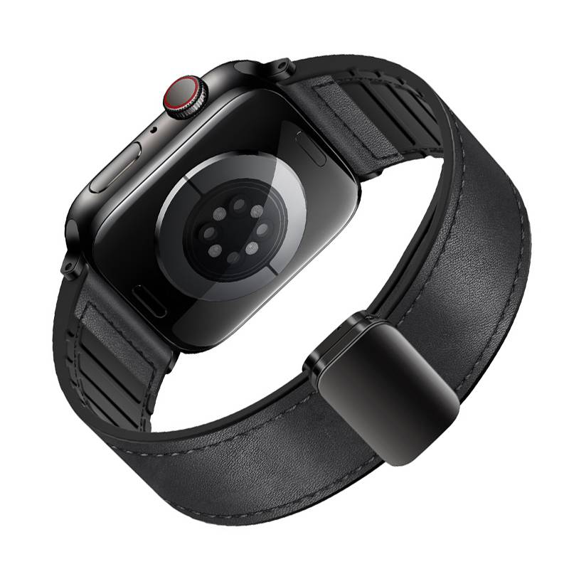 Vintage Lederarmband für Apple Watch Black S